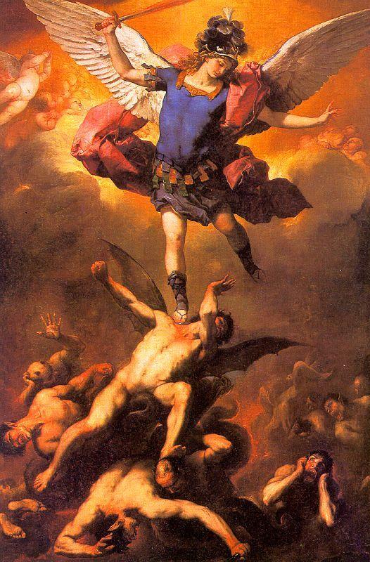  Luca  Giordano The Archangel Michael Flinging the Rebel Angels into the Abyss oil painting image